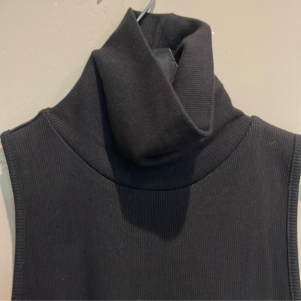 Zara Black Knit ribbed Sleeveless turtleneck midi dress s L - Picture 3 of 6